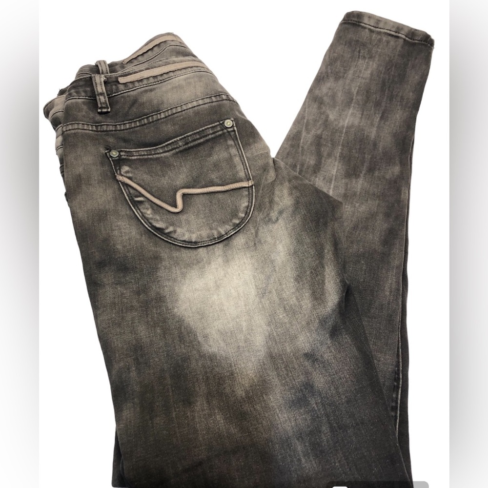Circle of Trust Black Salt Wash Regular Fit double waist Jeans Size 30